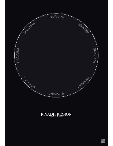 Affiche Riyadh Region – Poster carte de ville 2.5km | Gravura – Fond foncé