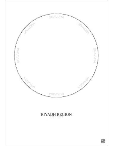 Affiche Riyadh Region – Poster carte de ville 2.5km | Gravura – Fond clair