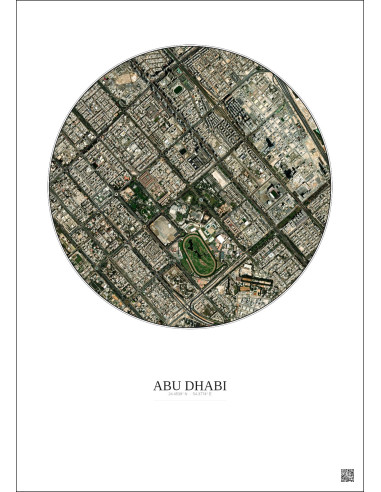 Abu Dhabi Satellite View Poster 2.5km Color | Gravura – Light background