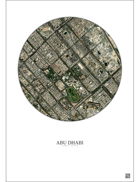 Abu Dhabi Satellite View Poster 2.5km Color | Gravura – Light background