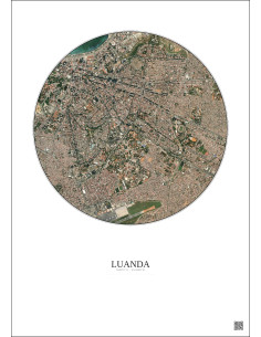Affiche Luanda – Poster vue satellite 2.5km Couleur | Gravura – Fond clair