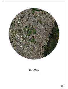 Affiche Bogota – Poster vue satellite 6km Couleur | Gravura – Fond clair