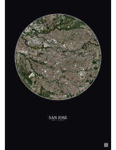 Affiche San Jose – Poster vue satellite 6km Couleur | Gravura – Fond foncé