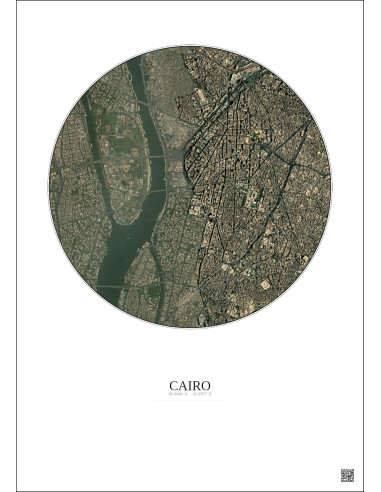 Cairo Satellite View Poster 2.5km Color | Gravura – Light background