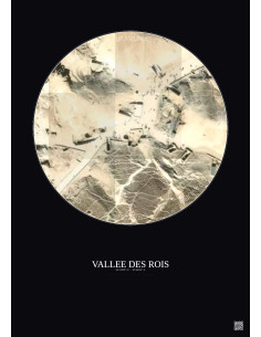 Affiche Vallee Des Rois – Poster vue satellite 0.1km Couleur | Gravura – Fond foncé