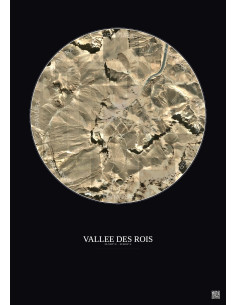 Affiche Vallee Des Rois – Poster vue satellite 0.5km Couleur | Gravura – Fond foncé