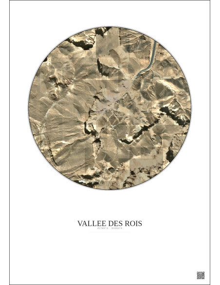 Vallee Des Rois Satellite View Poster 0.5km Color | Gravura – Light background