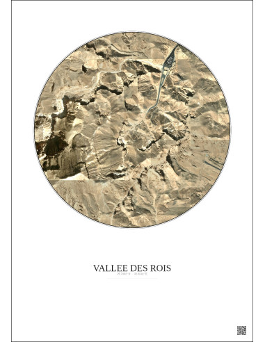 Affiche Vallee Des Rois – Poster vue satellite 1km Couleur | Gravura – Fond clair