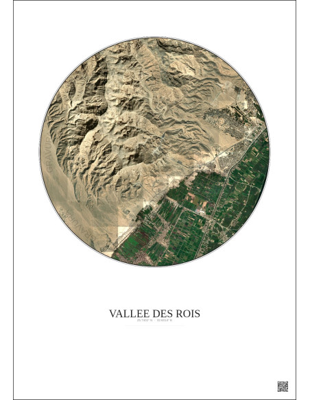 Vallee Des Rois Satellite View Poster 5km Color | Gravura – Light background