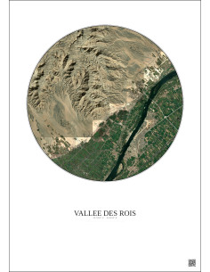Affiche Vallee Des Rois – Poster vue satellite 10km Couleur | Gravura – Fond clair
