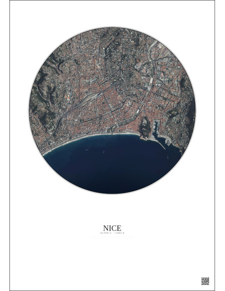 Nice Satellite View Poster 2.5km Color | Gravura – Light background