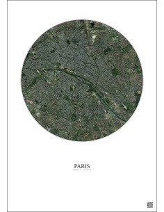 Affiche Paris – Poster vue satellite 6km Couleur | Gravura – Fond clair