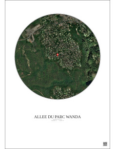 Affiche Roquefort Les Pins – Poster vue satellite 1km Couleur | Gravura – Fond clair