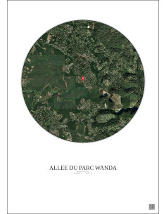 Affiche Roquefort Les Pins – Poster vue satellite 2.5km Couleur | Gravura – Fond clair