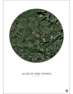 Affiche Roquefort Les Pins – Poster vue satellite 5km Couleur | Gravura – Fond clair