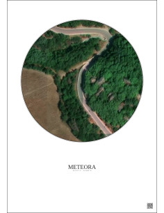 Affiche Meteora – Poster vue satellite 0.1km Couleur | Gravura – Fond clair