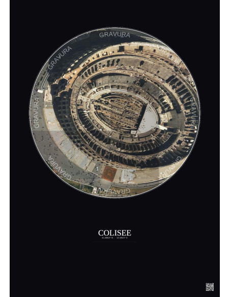 Colisee Satellite View Poster 0.1km Color | Gravura – Dark background