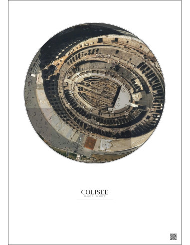 Colisee Satellite View Poster 0.1km Color | Gravura – Light background