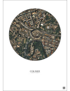 Affiche Colisee – Poster vue satellite 0.5km Couleur | Gravura – Fond clair