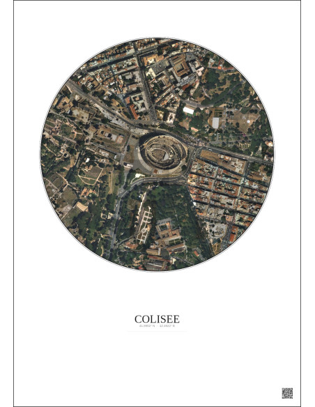 Affiche Colisee – Poster vue satellite 0.5km Couleur | Gravura – Fond clair