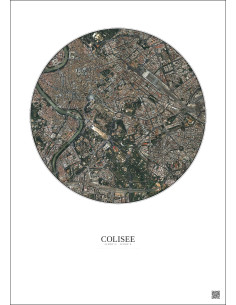 Affiche Colisee – Poster vue satellite 2.5km Couleur | Gravura – Fond clair