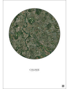 Affiche Colisee – Poster vue satellite 5km Couleur | Gravura – Fond clair