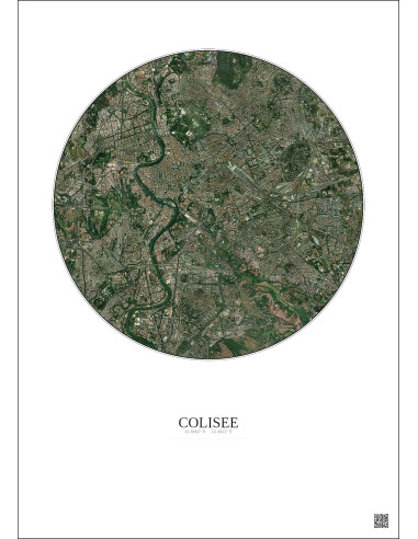 Affiche Colisee – Poster vue satellite 5km Couleur | Gravura – Fond clair