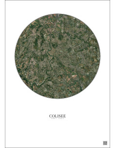 Affiche Colisee – Poster vue satellite 10km Couleur | Gravura – Fond clair