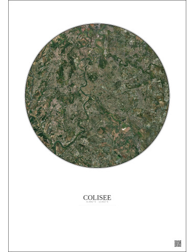 Colisee Satellite View Poster 10km Color | Gravura – Light background