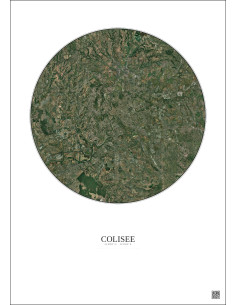 Affiche Colisee – Poster vue satellite 20km Couleur | Gravura – Fond clair