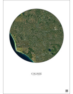Affiche Colisee – Poster vue satellite 30km Couleur | Gravura – Fond clair