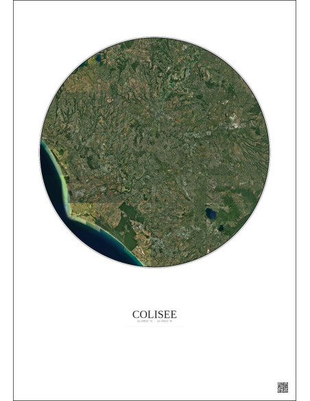 Affiche Colisee – Poster vue satellite 30km Couleur | Gravura – Fond clair