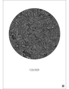 Affiche Colisee – Poster vue satellite 20km N&B | Gravura – Fond clair
