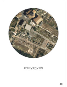Affiche Forum Romain – Poster vue satellite 0.1km Couleur | Gravura – Fond clair