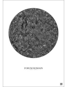 Affiche Forum Romain – Poster vue satellite 10km N&B | Gravura – Fond clair