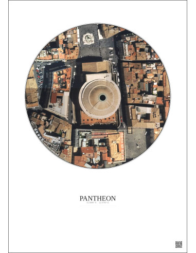 Pantheon Satellite View Poster 0.1km Color | Gravura – Light background