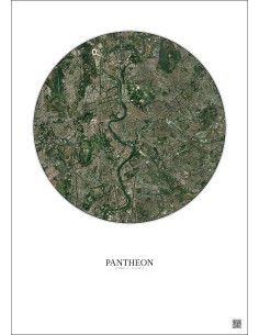 Pantheon Satellite View Poster 5km Color | Gravura – Light background