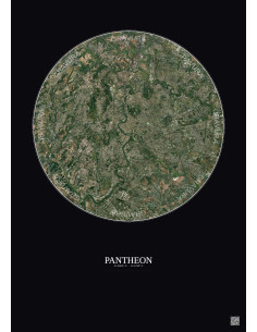 Affiche Pantheon – Poster vue satellite 10km Couleur | Gravura – Fond foncé