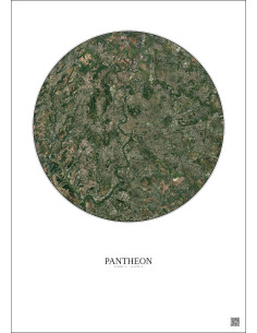 Affiche Pantheon – Poster vue satellite 10km Couleur | Gravura – Fond clair
