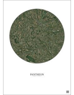 Affiche Pantheon – Poster vue satellite 20km Couleur | Gravura – Fond clair