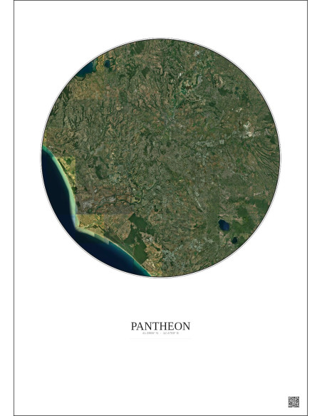 Affiche Pantheon – Poster vue satellite 30km Couleur | Gravura – Fond clair