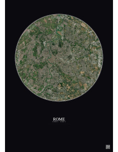 Affiche Rome – Poster vue satellite 10km Couleur | Gravura – Fond foncé
