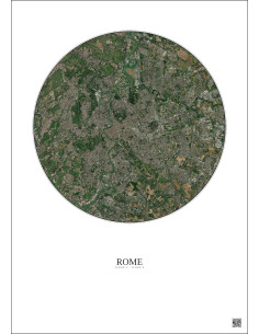 Affiche Rome – Poster vue satellite 10km Couleur | Gravura – Fond clair