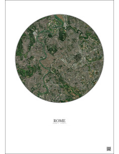 Affiche Rome – Poster vue satellite 6km Couleur | Gravura – Fond clair