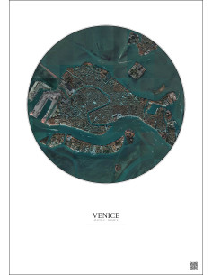 Venice Satellite View Poster 2.5km Color | Gravura – Light background