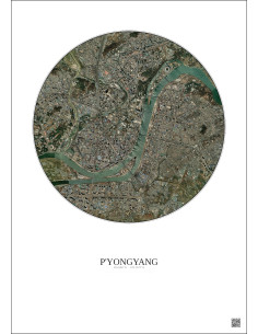 Affiche P Yongyang – Poster vue satellite 6km Couleur | Gravura – Fond clair