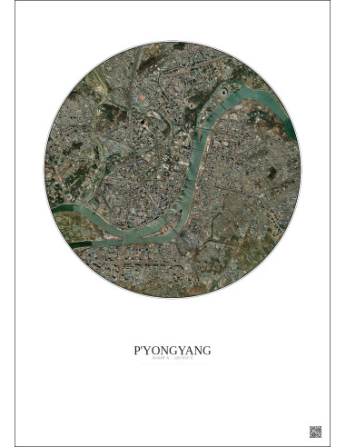 P Yongyang Satellite View Poster 6km Color | Gravura – Light background