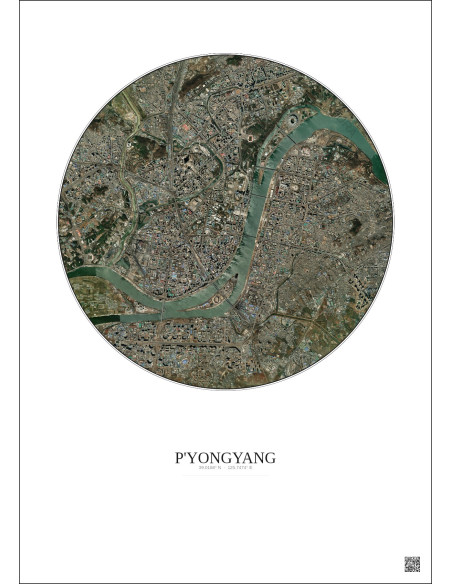 P Yongyang Satellite View Poster 6km Color | Gravura – Light background