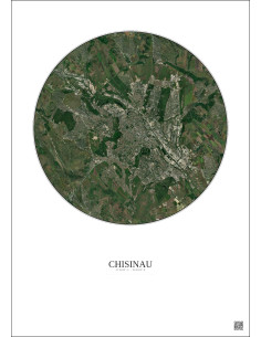 Affiche Chisinau – Poster vue satellite 10km Couleur | Gravura – Fond clair