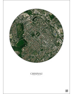 Affiche Chisinau – Poster vue satellite 2.5km Couleur | Gravura – Fond clair